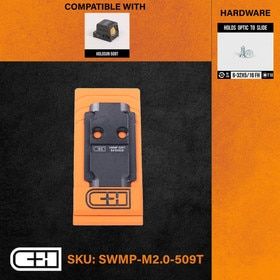 This aluminum adapter plate is compatible with Holosun 509T optics.